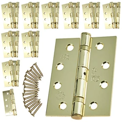 Image of Door Hinge 4&quot; / 102mm PVD Brass Ball Bearing Washer CE Grade 11 for Fire 10 Pair