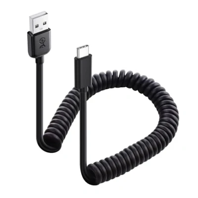Image of Cable Matters USB to C Coiled with 3A/15W Fast Charging 0.3 1.2m, Support Apple CarPlay, Android Auto, A Cable, for iPhone 15/15 Pro/15 Plus/15 Pro Max, Galaxy S23, iPad