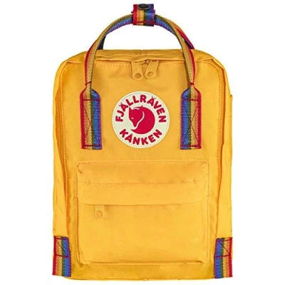 Image of FJALLRAVEN F23621 141 907 Kånken Mini Warm Yellow Rainbow Pattern OneSize, 20x13x29cm