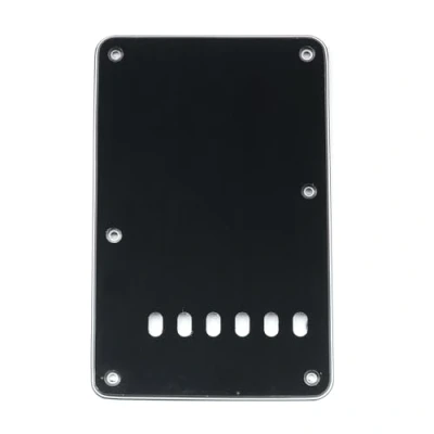 Image of Musiclily Vintage Style Strat Tremolo Backplate for Fender USA/Mexican Made Standard Stratocaster Modern Guitar,3Ply Black