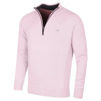 Image of Calvin Klein Mens 1/2 Zip CK Golf Sweater Pink XXXXL
