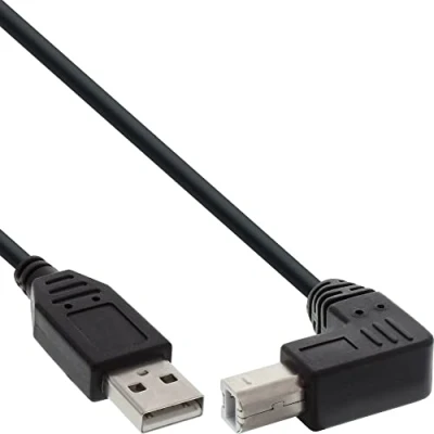 Image of InLine 34503U 0.3 m USB A B Male to Black Cable (0.3 m, A, B, 2.0, Black)