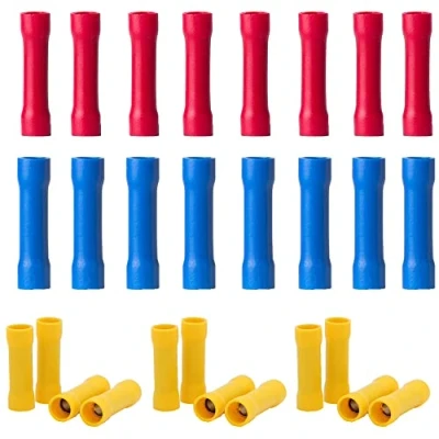 Image of CEEYSEE 120Pcs Butt Connectors Insulated Crimp Terminal Splice Cable Electrical Wire (Red, Blue, Yellow)