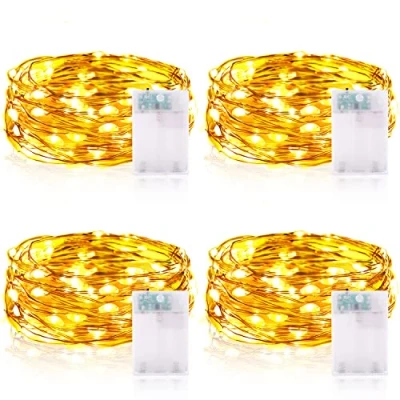 Image of Vacoulery Fairy Lights, 2M 20LED Battery Operated Led String Lights with Timer for Valentines Day Decoration, Bedroom, Wedding Decoration 4 Packs