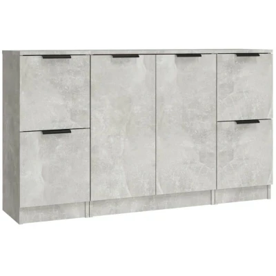 Image of vidaXL Sideboards 3 pcs Concrete Grey Engineered Wood