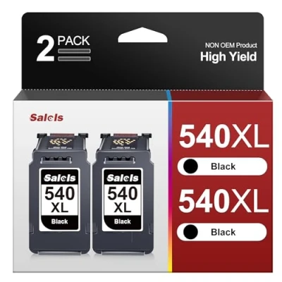 Image of Salols PG 540XL Black Ink Cartridges 540 XL Compatible for Canon PG540XL Pixma MG3650 MG3650S MG3600 MG3550 MG4250 TS5150 TS5151 MX455 MX475 MX535 (2 Black)