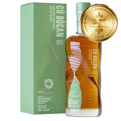 Image of Cù Bòcan Whisky Creation #5 Single Malt Whisky. Scotch Non chill Filtered Whiskey 46% Alc/Vol 70cl Glass Bottle in Gift Box