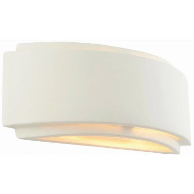 Image of Endon Gianna Wall Unglazed Ceramic &amp; Gloss White Paint 1 Light Dimmable IP20 E14