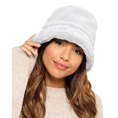 Image of Undercover Ladies Faux Fur Bucket Hat GL867 Grey