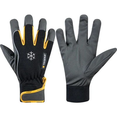 Image of Ejendals 9122 7 Size &quot;Tegera 9122&quot; Synthetic Leather Glove Black/Grey/Yellow