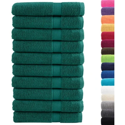 Image of vidaXL Premium Towels SOLUND 10 pcs Green 100x200 cm 600 gsm