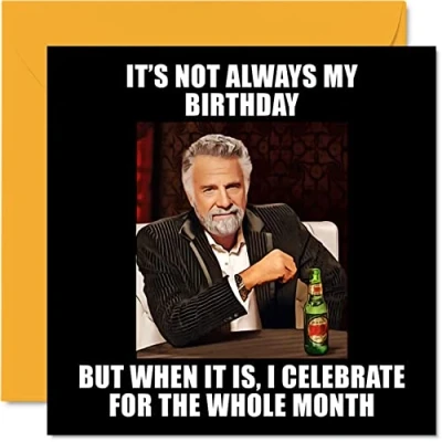 Image of Meme Birthday Cards for Men Women I Don&#039;t Always Funny Hilarious Card Best Friend Colleague Brother Sister Uncle Auntie Cousin, 145mm x Banter Humour Joke Bday Greeting