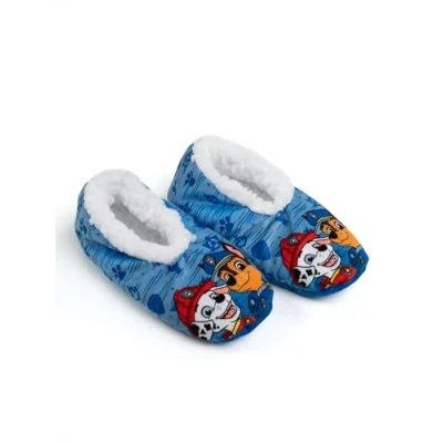 Image of United Labels Homesocks Ballet Flats for Girls and Boys ABS Winter Slippers Lined Slippers, Paw Patrol Light Blue, 9.5/11 UK Child