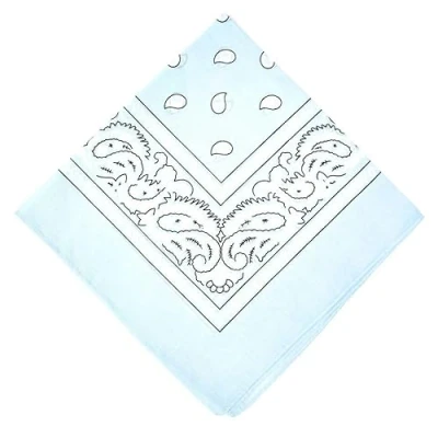 Image of The Tie Co Bandana 100% Cotton Head Wrap Bandanna New Paisley Summer Scarf Sky Blue