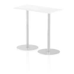 Image of Italia 1200 x 600mm Poseur Rectangular Table White Top 1145mm High Leg