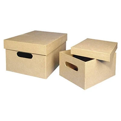 Image of RAYHER 67227000 Mache Gift Box, 26X18, 5x13 cm Papier Mache, Natural 26 x 18.5 13