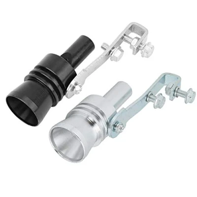 Image of Car Exhaust Sound Booster,Exhaust Pipe Whistle,Turbo Whistle,Aluminium Alloy Turbo Tail Throat Whistle Modified Part TC XL Black &amp; Sliver(Black)