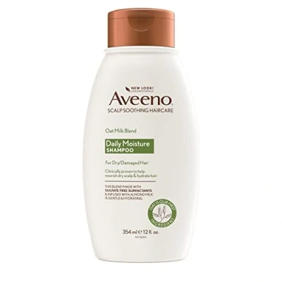 Image of Aveeno Scalp Soothing Oat Milk Blend Shampoo for Daily Moisture and Light Nourishment, Sulfate Free Shampoo, No Dyes or Parabens, 12 fl. oz
