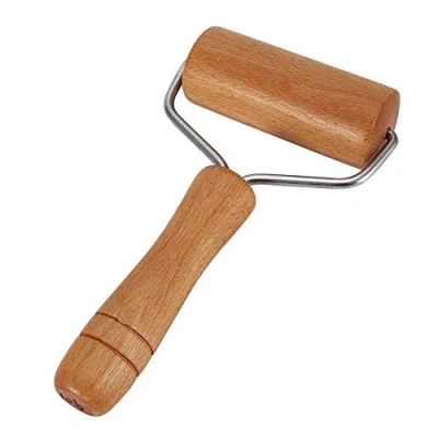 Image of Wooden Roller Pizza Roller, Mini Rolling Pin Dough Baker Pastry Pin, Noodles Fondant for Egg Tart Roll Cookies(Style 2)