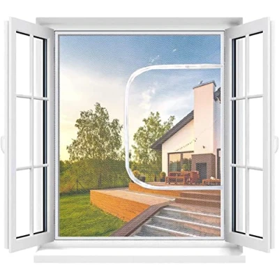 Image of Yuing Cat Safety Net, Window Protection Self Adhesive Mesh Netting with Zipper, Anti Mosquito Fly Insect Screen, Custom Size fit all Windows