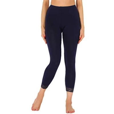 Image of Merry Style Women&#039;s Leggings 7/8 with Lace MS10 342(Navy Blue,S)
