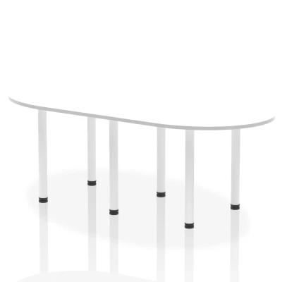 Image of Impulse 2400mm Boardroom Table White Top Post Leg