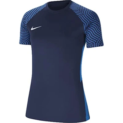 Image of NIKE Women&#039;s W Nk Dry Strke Ii Jsy T Shirt, Midnight Navy/Photo Blue/White, XL UK