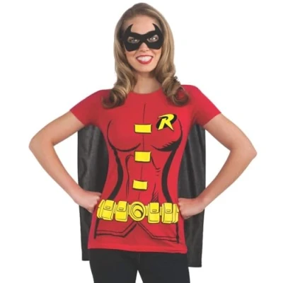 Image of Rubie&#039;s 880477XL000 ROBIN DC Comics Adult Costume, Cartoon, red, XL