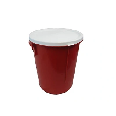 Image of Keto Plastics Red 25 Litre Storage Bucket With Lockable Lid/Nappy Bucket/Bucket/Food Container/Bin (Made In U.K)