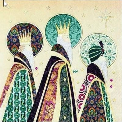 Image of 20 Napkins Three Holy Kings Christ&#039;s Birth Christmas 33 x cm