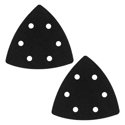 Image of YINETTECH 2PCS Velour Interface Pad 93x93x93mm Triangle Sander Backing Hook and Loop Sanding 6 Hole Protective for All Standard