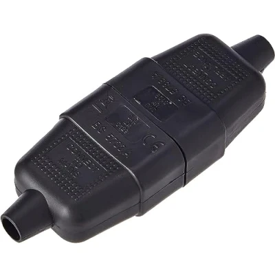 Image of S.M.J RC3PBC. 10 Amp 3 Pin Plug &amp; Socket Black
