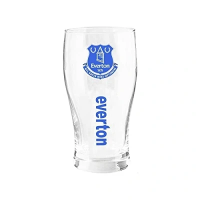 Image of Everton FC Wordmark Pint Glass (One Size) (Clear/Blue)