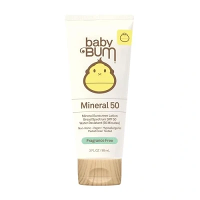 Image of Baby Bum SPF 50 Mineral Sunscreen Lotion Fragrance Free 3 oz
