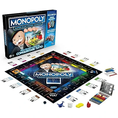 Image of Hasbro Monopoly Super Electronic Banking (Game Box with Credit Card Reader, Italian Version)