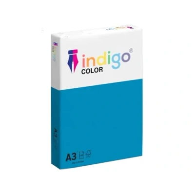 Image of indigo A3 Multipurpose 80gsm Coloured Paper Ream of 500 Sheets (Medium Deep Blue)