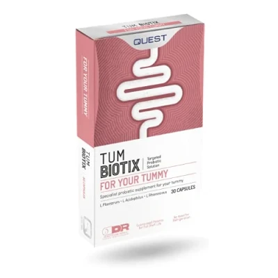 Image of Quest Tum Biotix Gut Health Probiotics Supplements &amp; Balance Flora. 2 Billion CFU Helps Restore Friendly Bacteria. Vegan Multi Strain Probiotic Digestive Supplement (2 Pack x 30)