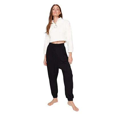 Image of Trendyol Women Loungewear Normal Waist Skinny fit Relaxed Trousers Black