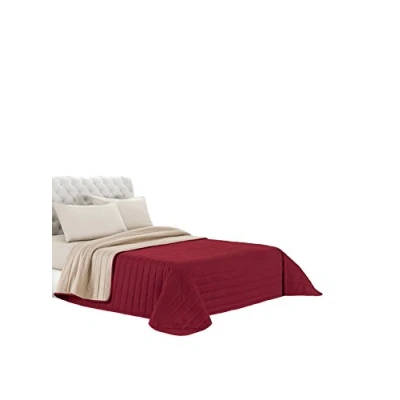 Image of Italian Bed Linen Elegant Summer Quilt Bordeaux/Cream, Double