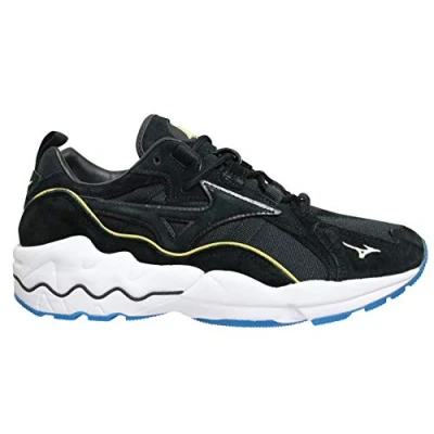 Image of Mizuno Sport Style Wave Rider 1 Black Lace Up Mens Running Trainers D1GA192609