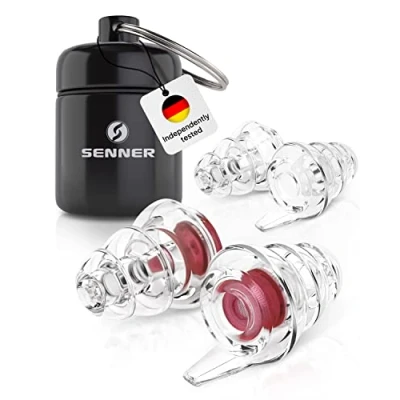 Image of Senner MusicPro Reusable Hearing Protection Earplugs for Concert, Festival, Music and Club with Aluminium Container, Especially Light Ear Protectors to wear