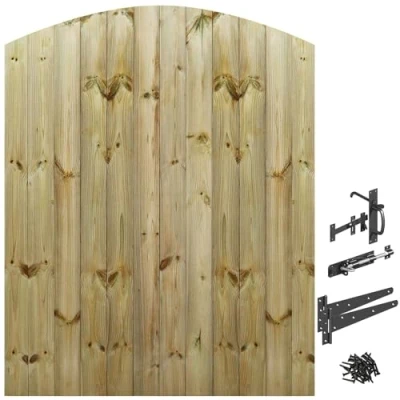 Image of Bespoke Custom Made to Measure Wooden Garden Gate/Tongue &amp; Groove Arch Top[6ft Tall (180cm),Upto 1350mm Wide,Suffolk Latch]