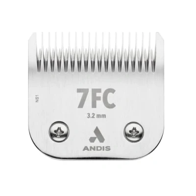 Image of Andis 72605 Ceramic Edge Detachable Steel Pet Clipper Blade, Carbon Infused with Cutting Technology and Rust Resists, Extended Long Life Length of 1/8 Inch Size 7FC, Chrome