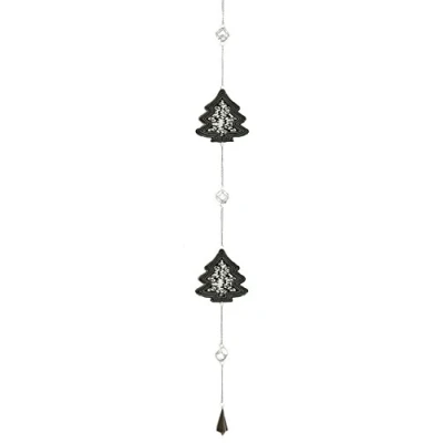 Image of Festive Productions Metal Garland with Trees, 116 cm Silver
