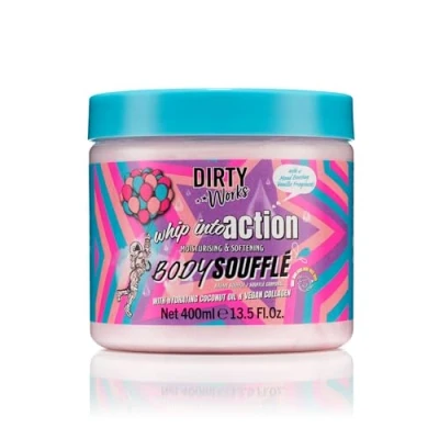 Image of Dirty Works Whip Into Action Body Souffle 400ml Lightweight, Ultra Moisturizing Formula with Coconut Oil, Shea Butter &amp; Vegan Collagen for Soft, Glowing Skin