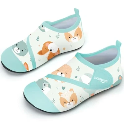Image of Swim Water Shoes Boys Kids Toddlers Baby Beach Aqua Pool Swimming Socks River Sea Sand Footwear（Dog Green 28/29）