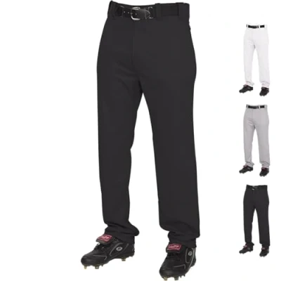 Image of Rawlings Semi Relaxed Full Length Baseball Pant Solid &amp; Piped Options Adult Sizes Multiple Colors