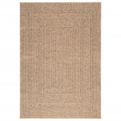 Image of vidaXL Indoor and Outdoor Rug in Natural Jute Look Soft, Durable PP Material with UV Resistance, Rectangular Design, Brown, 140x200 cm