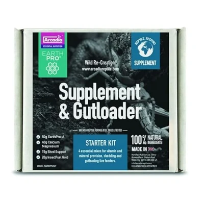 Image of Arcadia EarthPro Supplement &amp; Gutloader Starter Kit Easy To Use Everyday Contains 4 Essential Mixes Perfect For Beginners