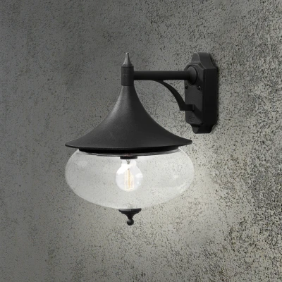 Image of Libra Outdoor Classic Dome Matt Black Down Wall, IP23
